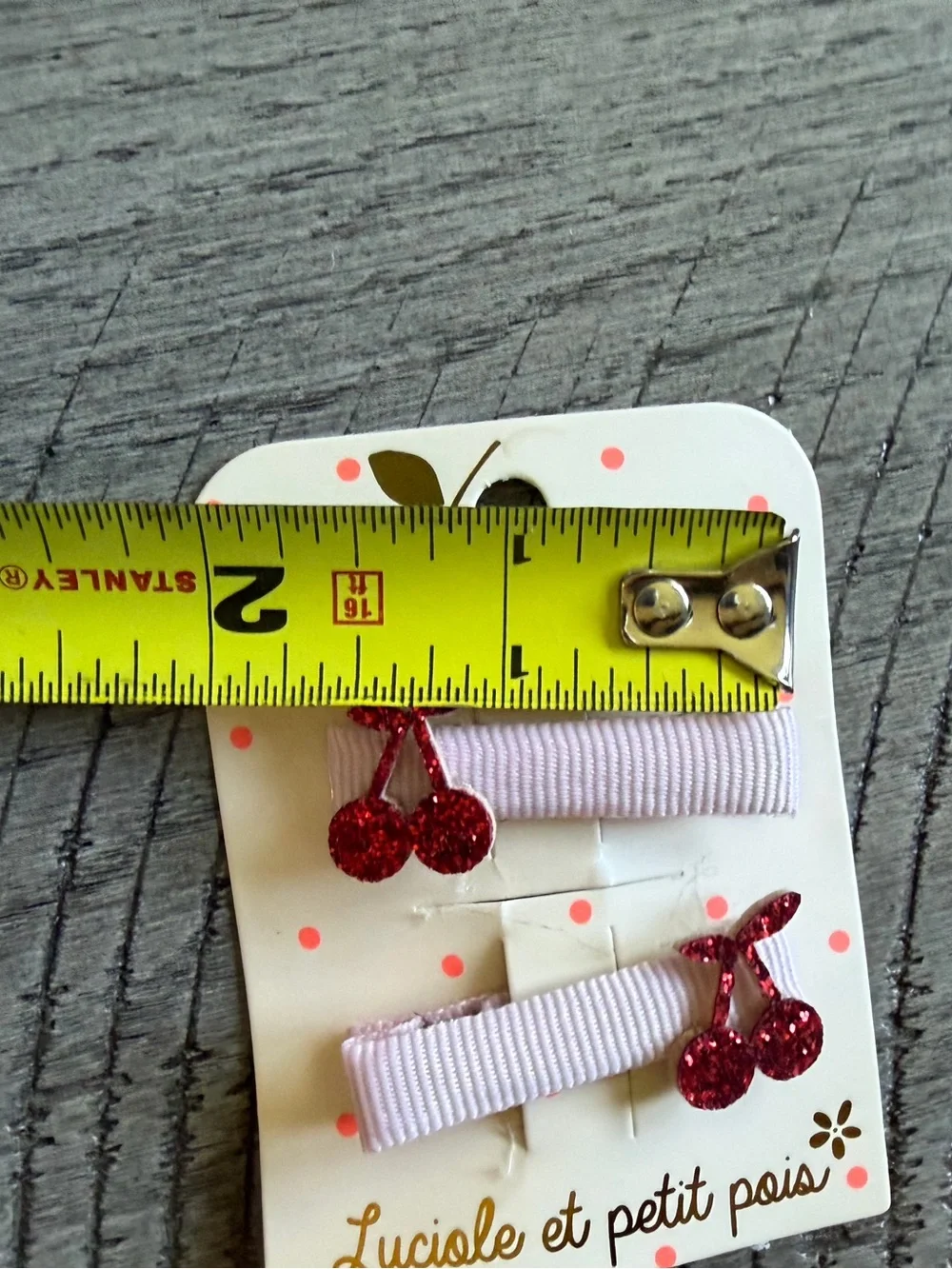 NWT Luciole et Petit Pois Mini Hair Clips - Cherry